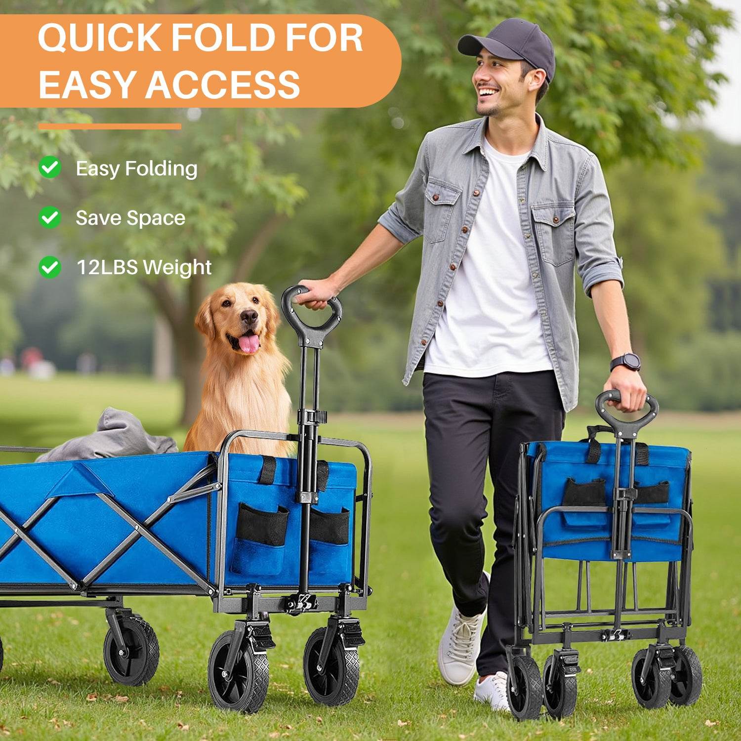 MyDepot Collapsible Foldable Wagon Cart
QUICK FOLD FOREASY ACCESS