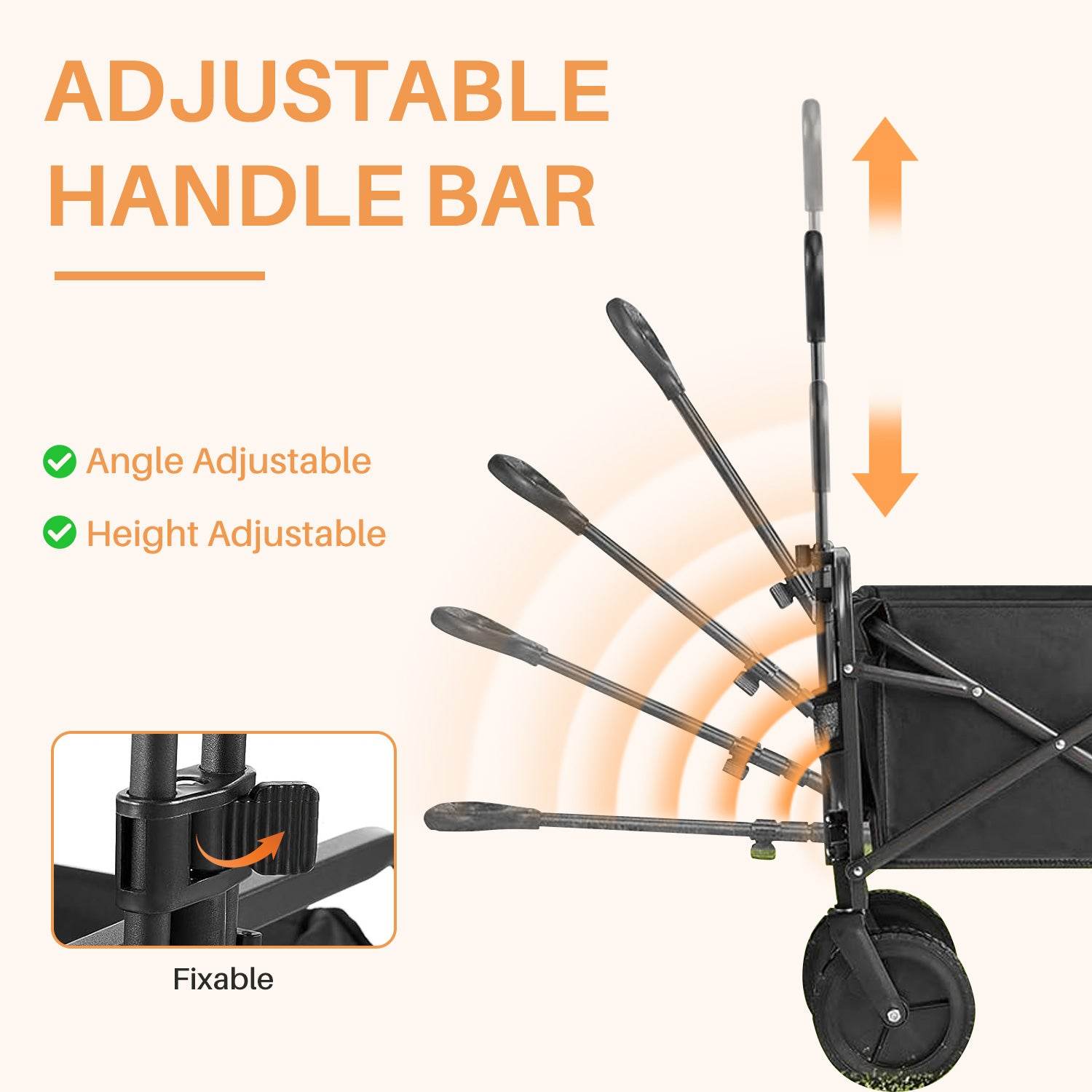 MyDepot Collapsible Foldable Wagon Cart
ADJUSTABLE
HANDLE BAR