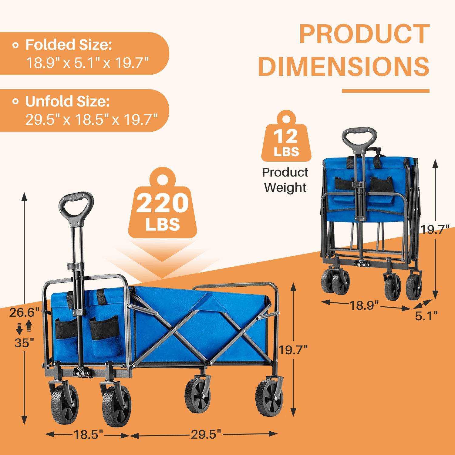 MyDepot Collapsible Foldable Wagon Cart
PRODUCT
DIMENSIONS