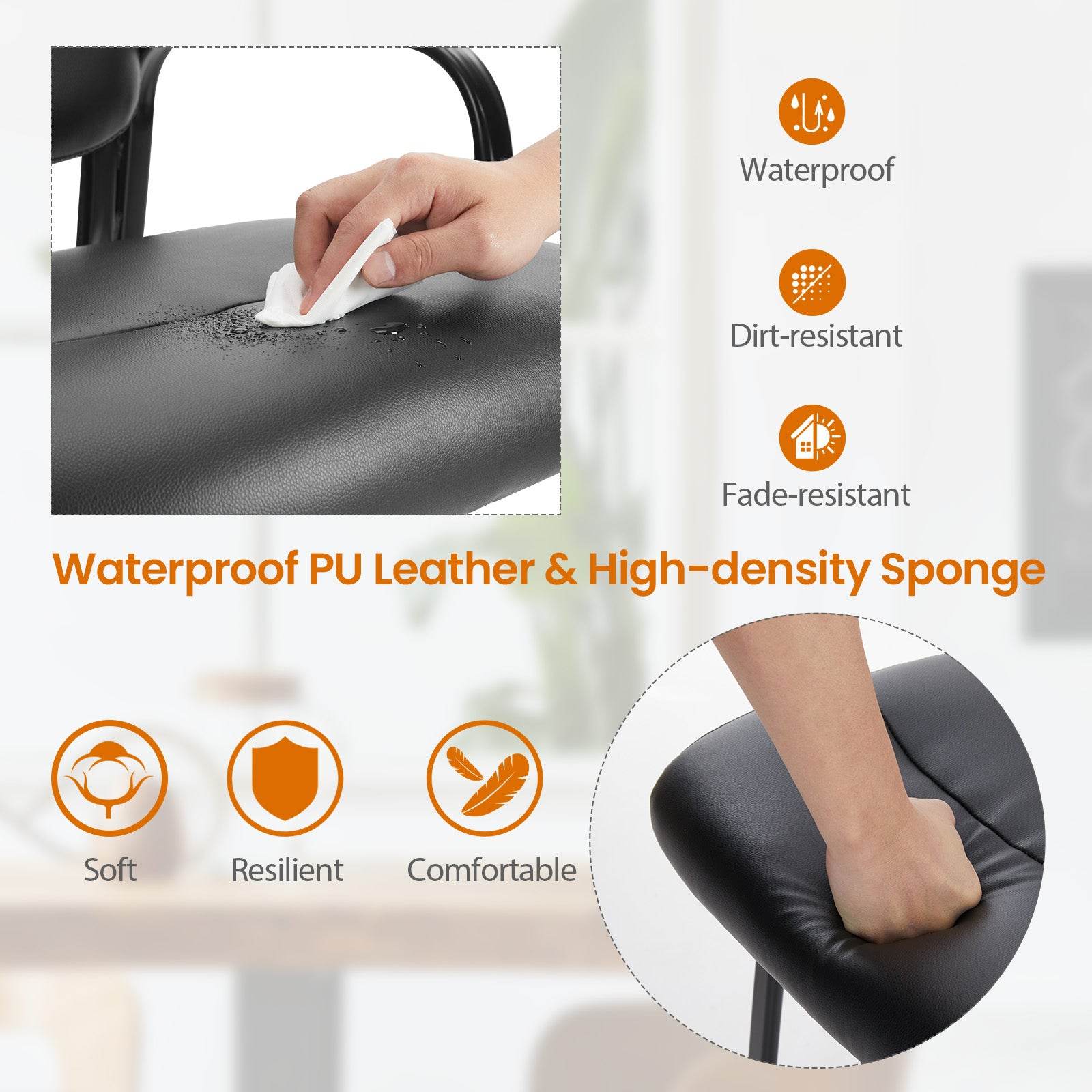 MyDepot Desk Chairs 1 Pack
Waterproof Pu Leather & High-density sponge