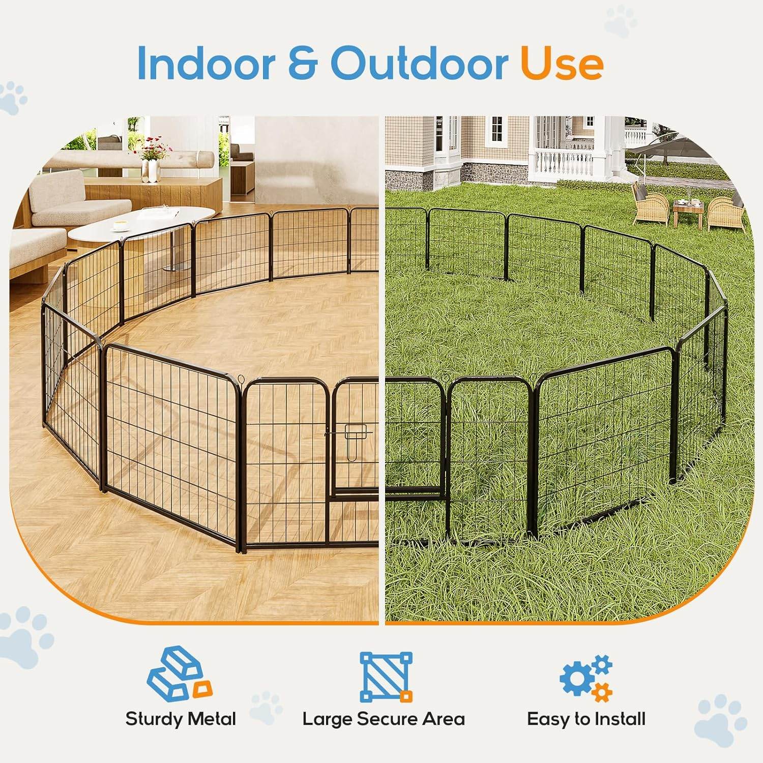MyDepot Dog Playpen Suitable
Indoor & Outdoor Use