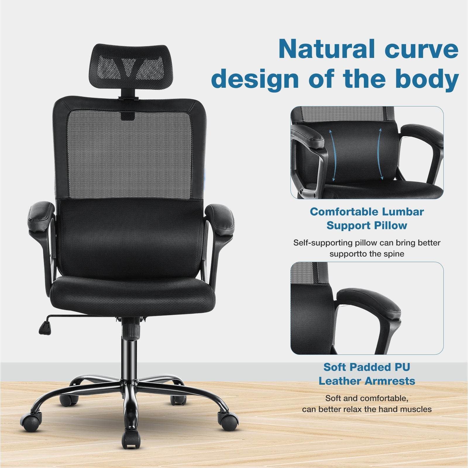 MyDepot Ergonomic Mesh Office Chair
Natural curvedesign of the body