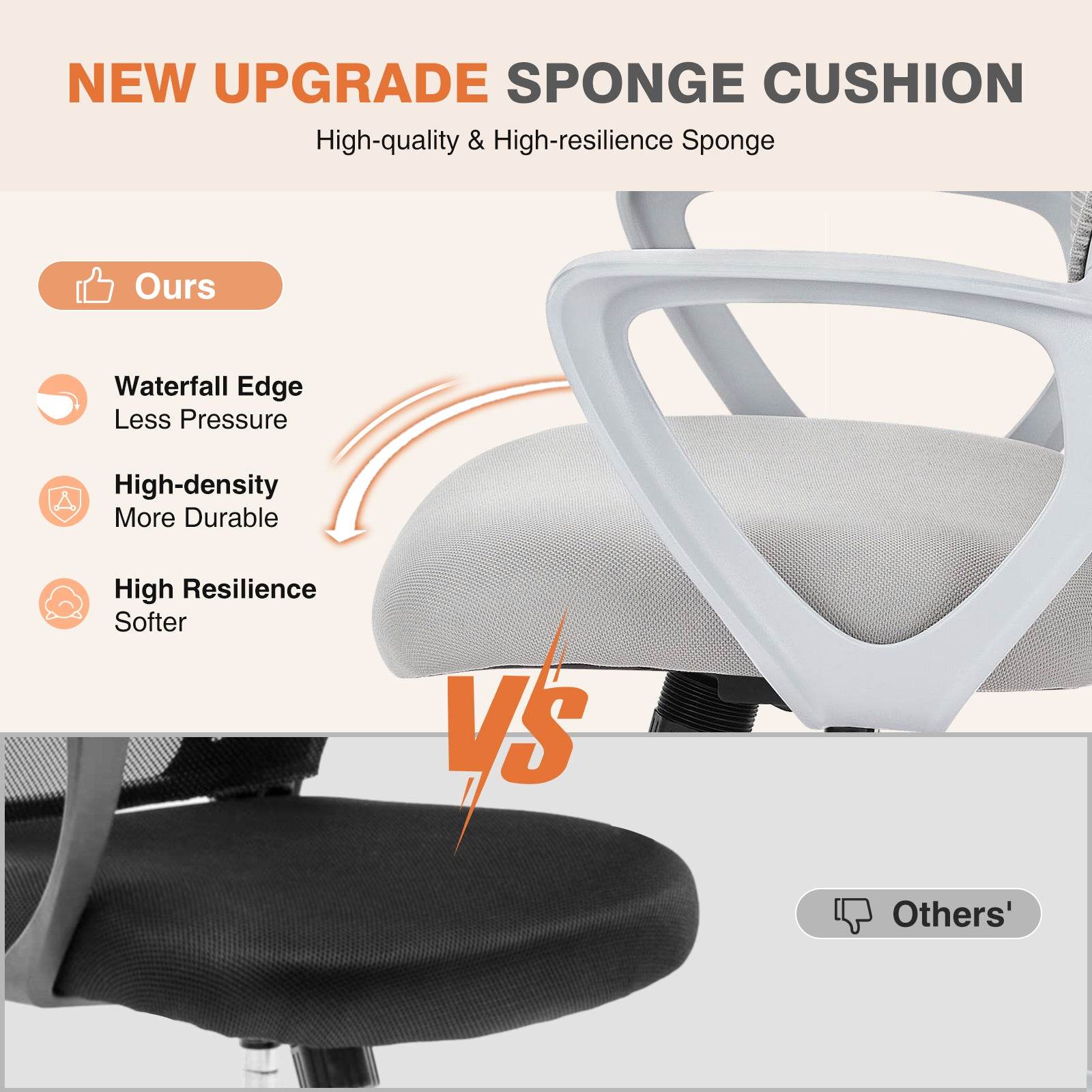 MyDepot Ergonomic Office Mesh Chair
NEW UPGRADE SPONGE CUSHION