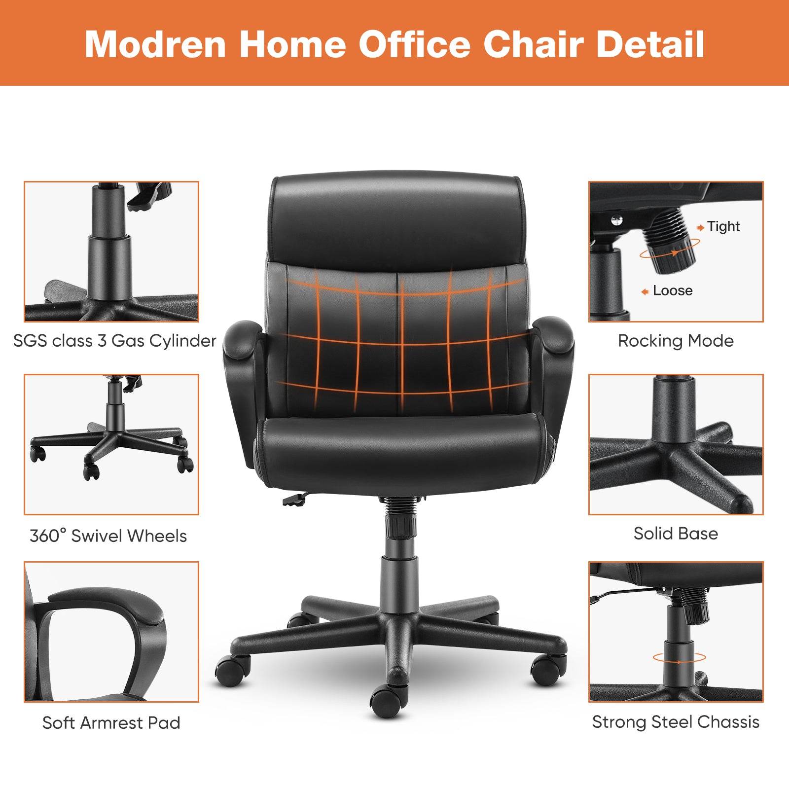MyDepot Executive Swivel Task Chair -
Modren Home Office Chair Detail