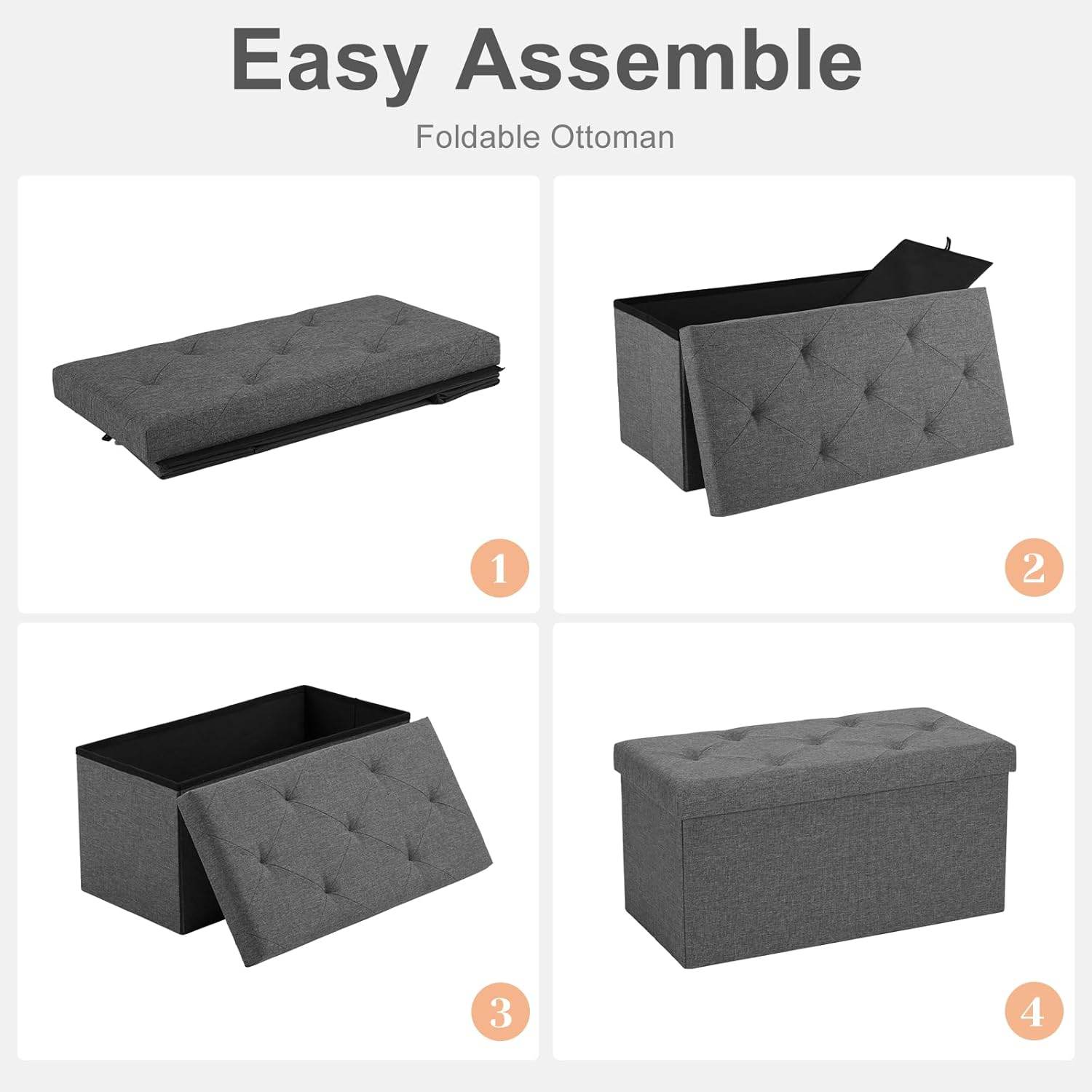 MyDepot Folding Storage Ottoman Bench
Easy Assemble