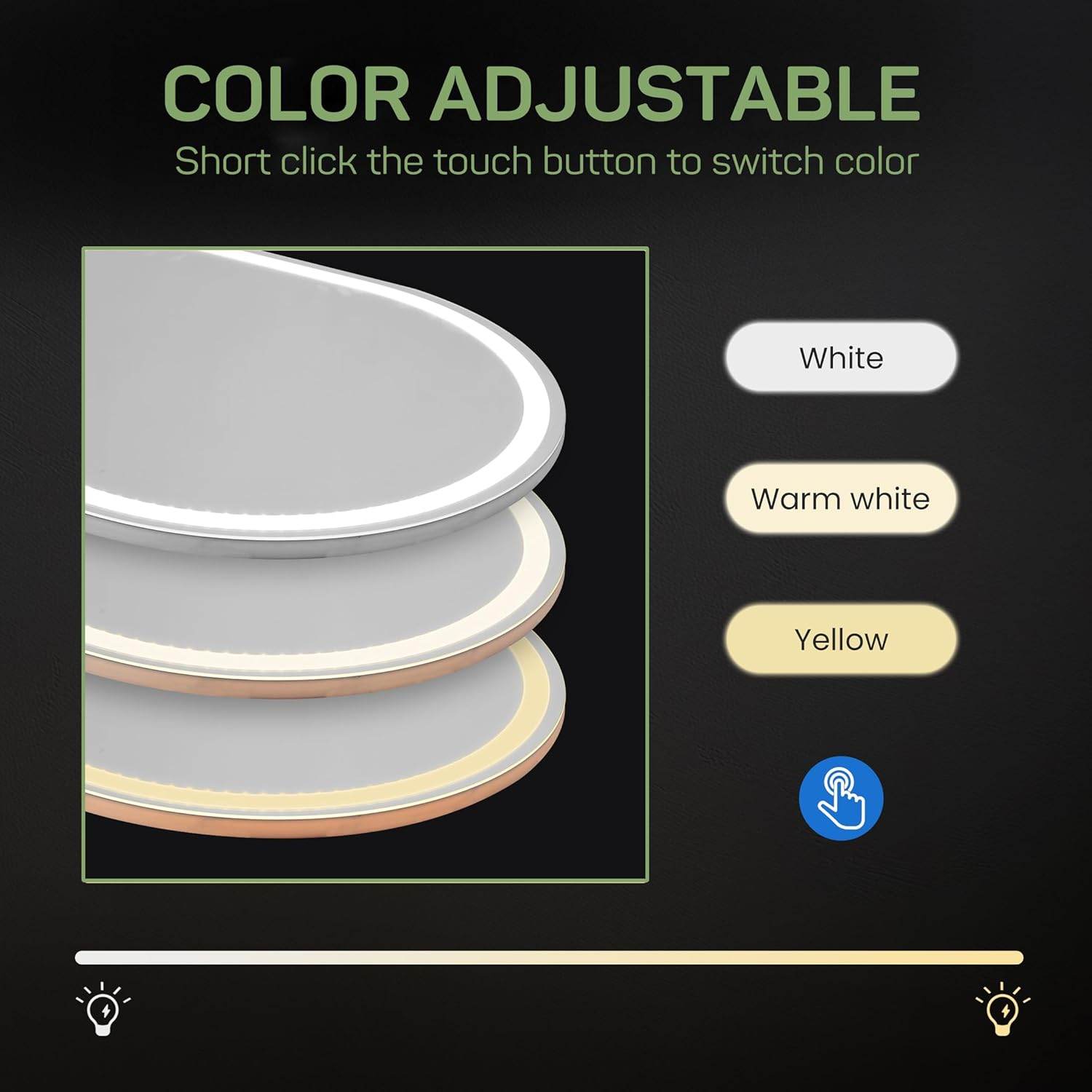 MyDepot Full Length LED Mirror
COLOR ADJUSTABLE