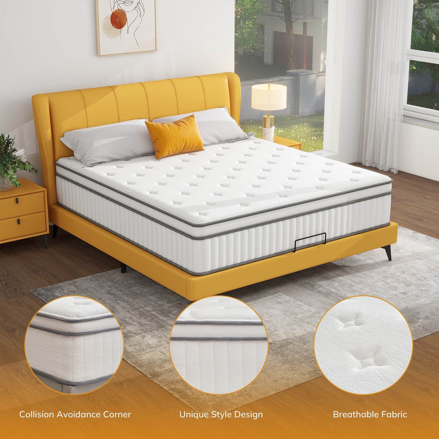 MyDepot Mattress Foam and Spring Blend Medium Firm for Long-Lasting Support - My Depot