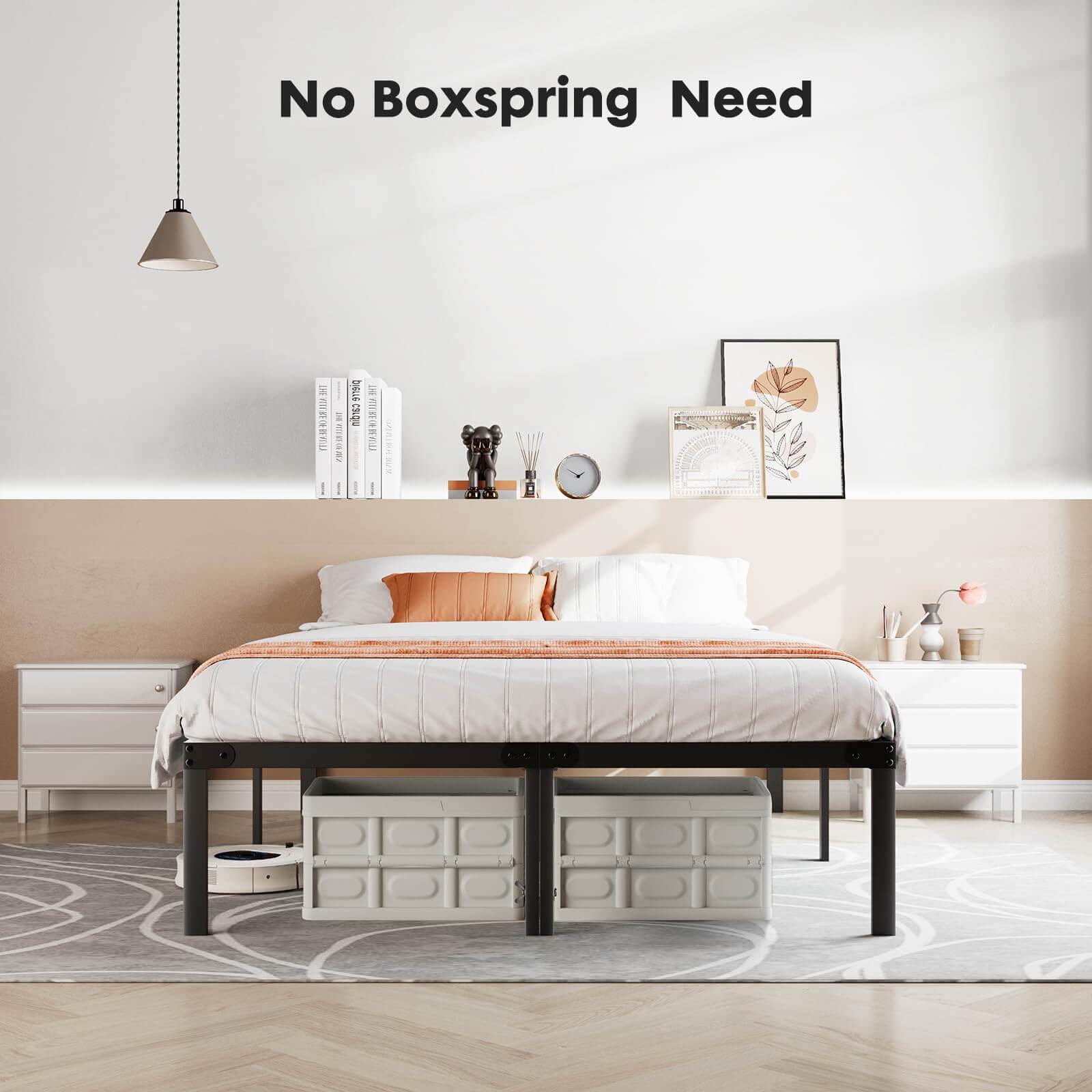 MyDepot Metal Bed Frame
No Boxspring Need