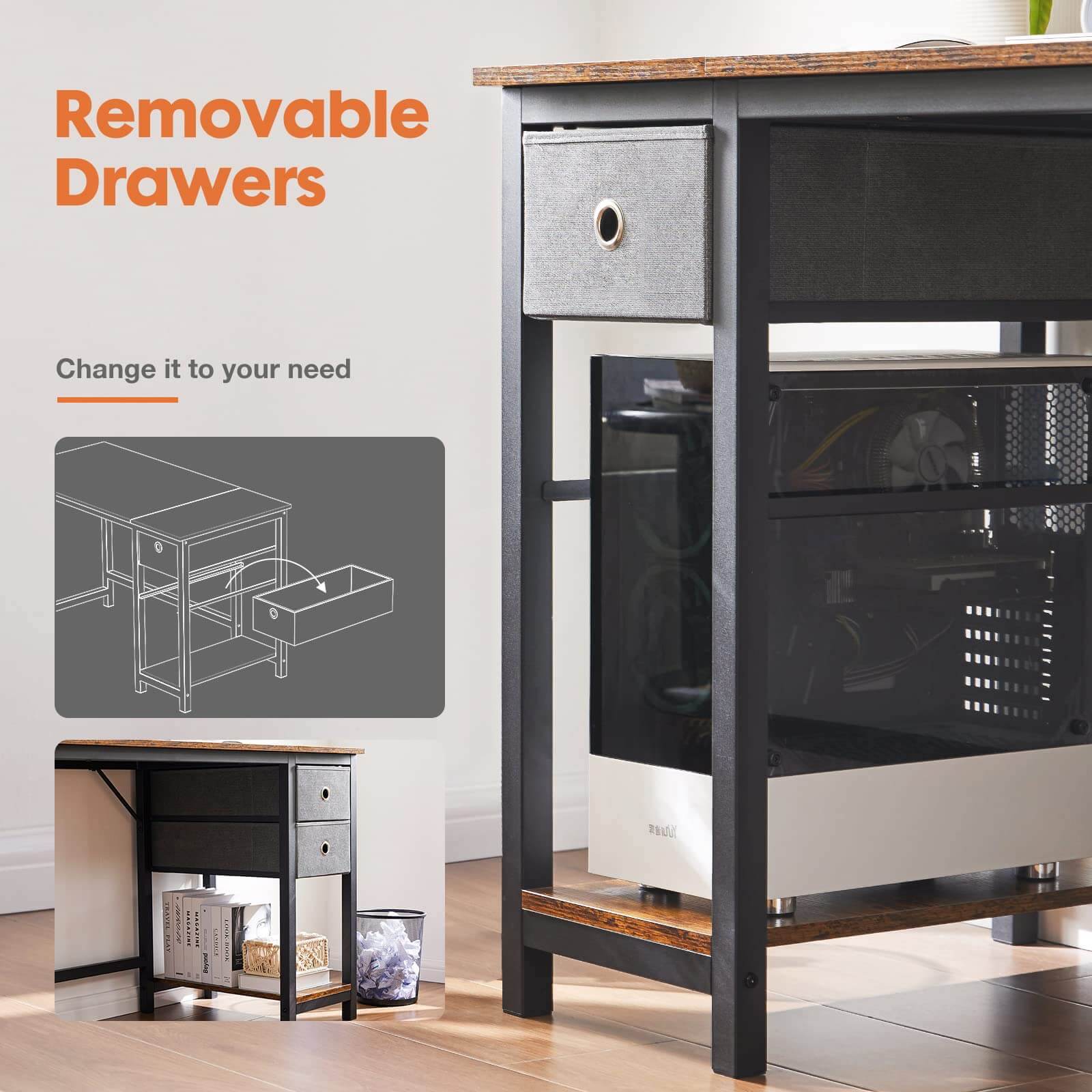 MyDepot Office Computer Desk 
RemovableDrawers