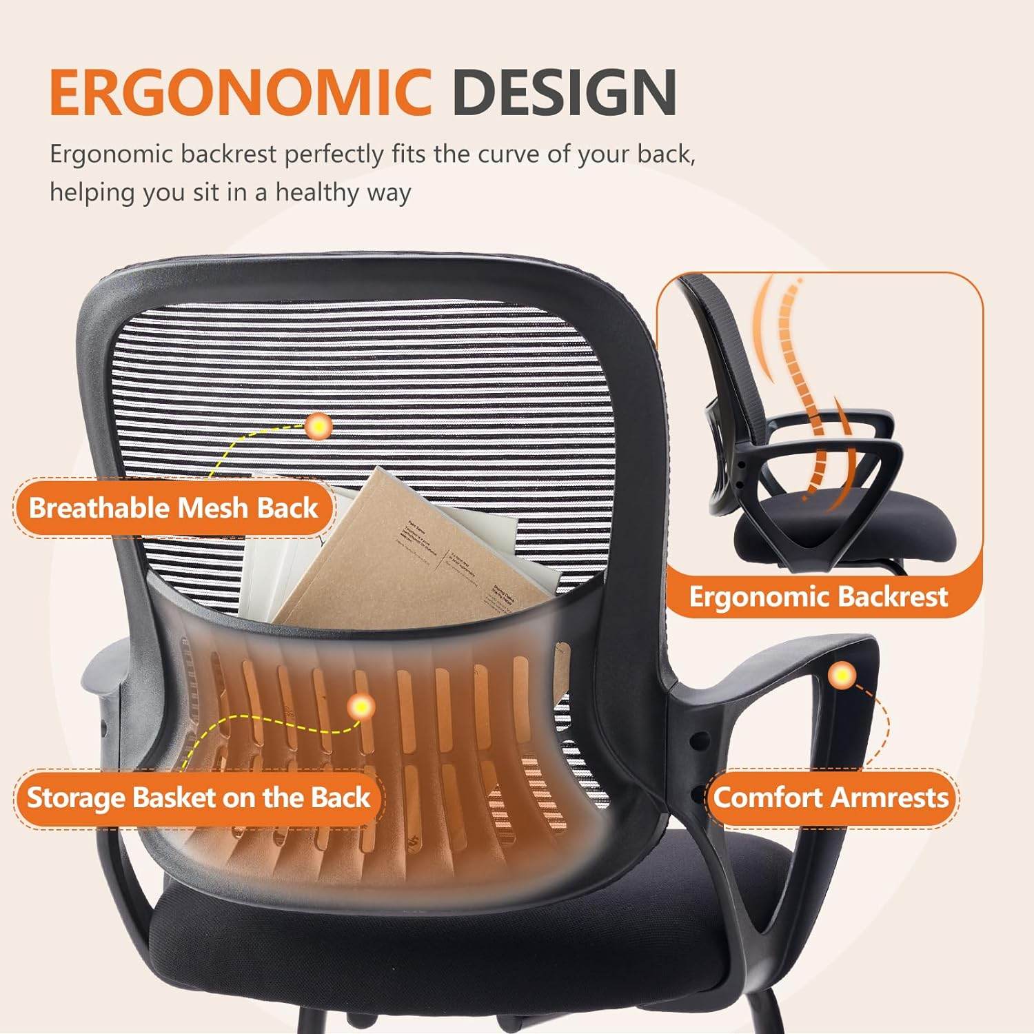 MyDepot Office Desk Chair
ERGONOMIC DESIGN