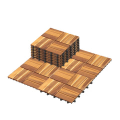 My Depot Outdoor Decking 12 in. W x 12 in. L Square Patio Natural Color Wood Interlocking Flooring Deck Tiles Straight Pattern - My Depot