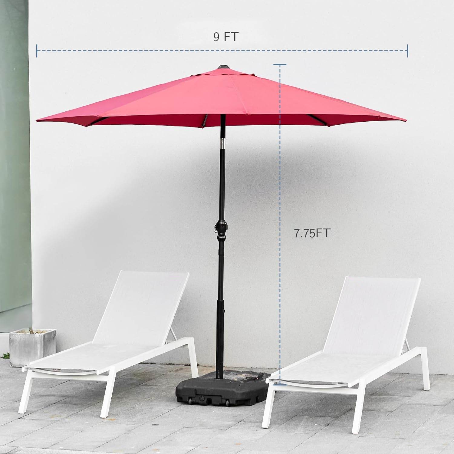 MyDepot Patio Umbrella 9
Red
SPMD-UBL-P9FT-RD