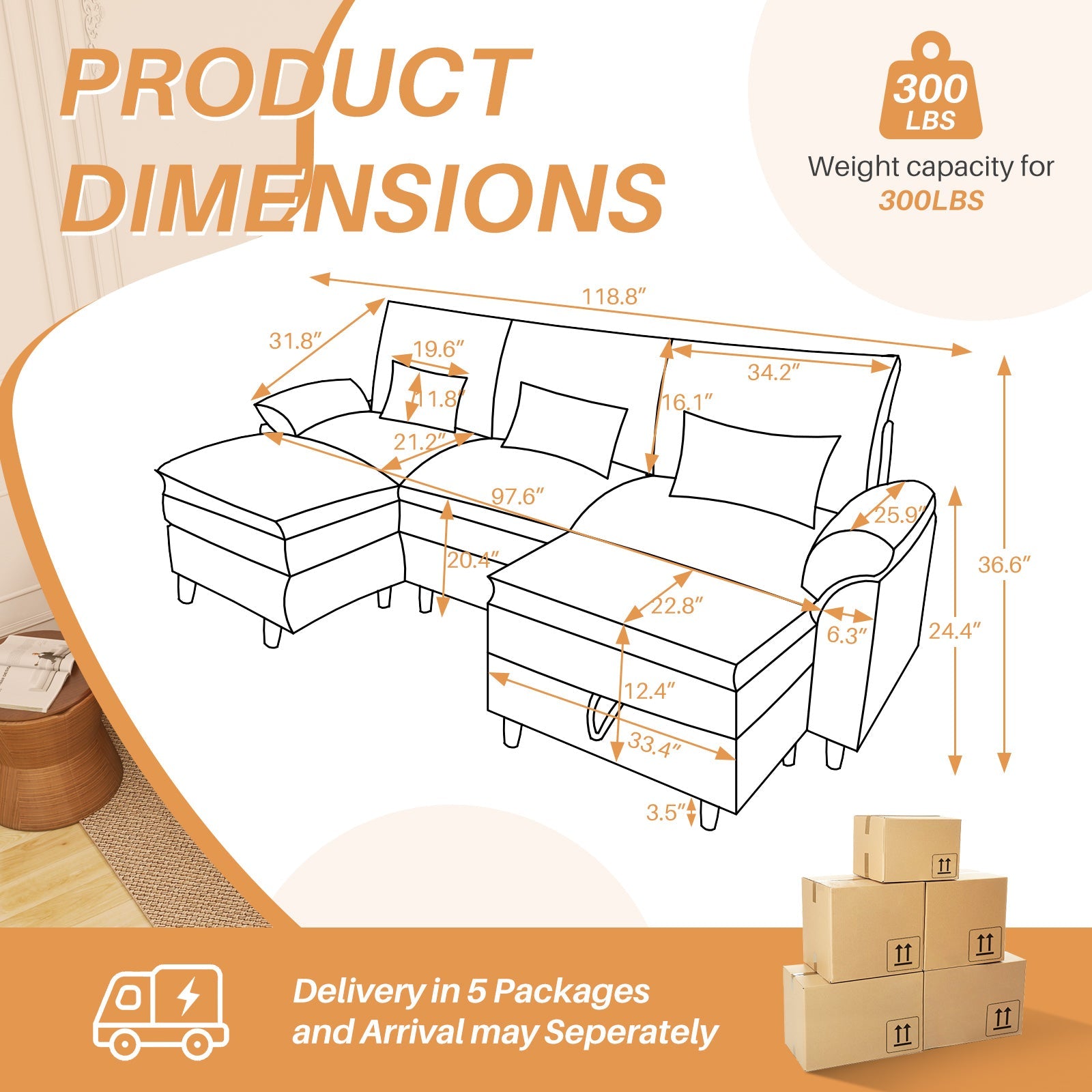 MyDepot Sofa Comfortable Cloud Sectional Couch
PRODUCT
DIMENSIONS