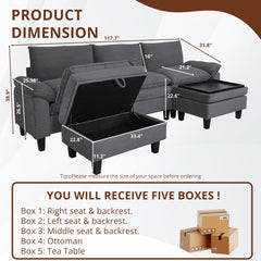 MyDepot Sectional Sofa Corduroy Cloud Couch
PRODUCT
DIMENSION