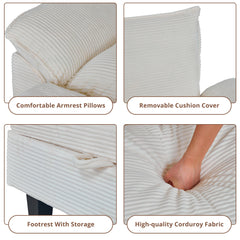 MyDepot Sectional Sofa Corduroy Cloud Couch
Product details
Comfortable Armrest Pillows
Removable Cushion Cover
Footrest With Storage
High-quality Corduroy Fabric