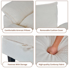 MyDepot Sectional Sofa Corduroy Cloud Couch
Product details
Comfortable Armrest Pillows
Removable Cushion Cover
Footrest With Storage
High-quality Corduroy Fabric