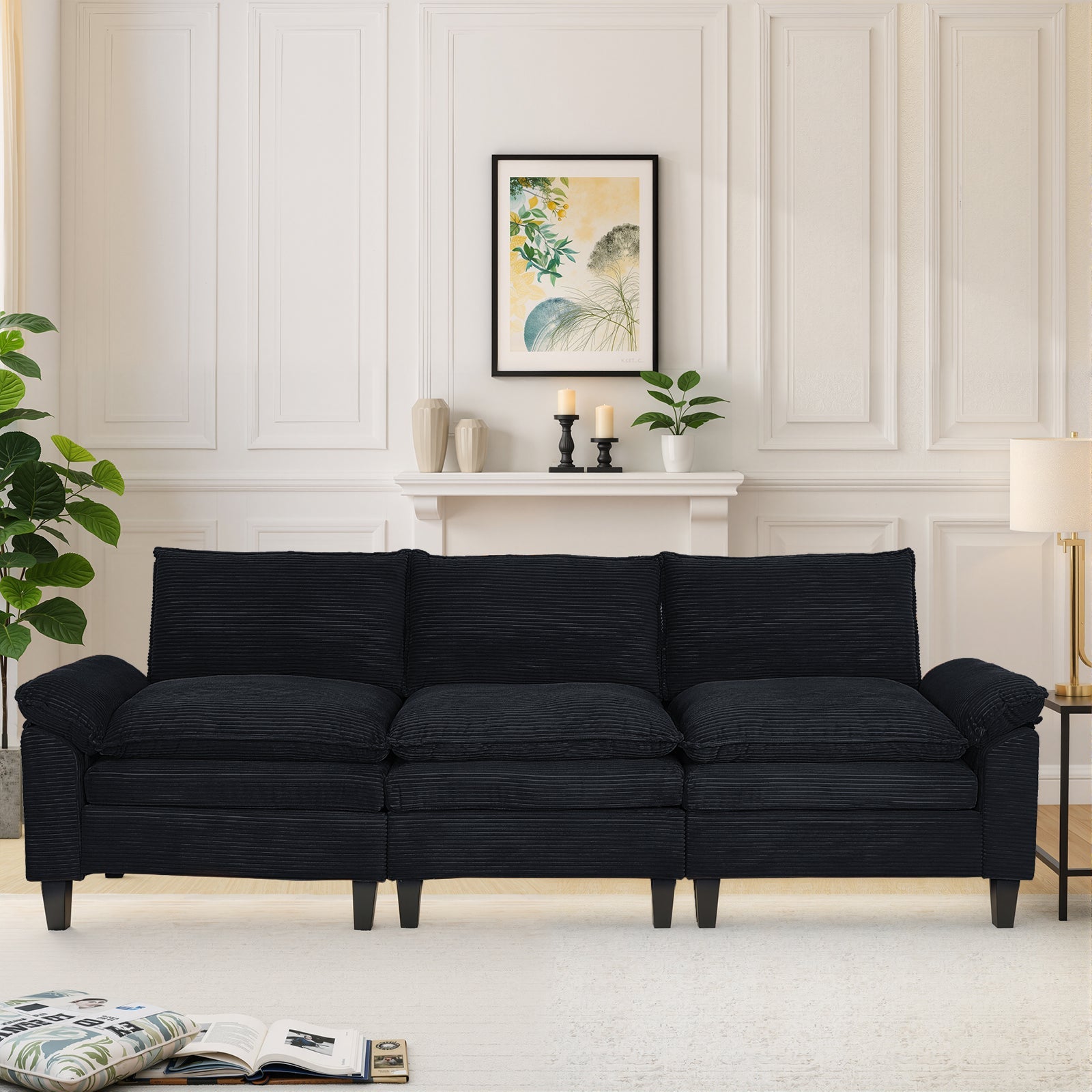 MyDepot Sectional Sofa Corduroy Cloud Couch
Black
SPMD-2181BK-3