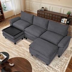 MyDepot Sectional Sofa Corduroy Cloud Couch
Gray
SPMD-2181GY-3-1-1