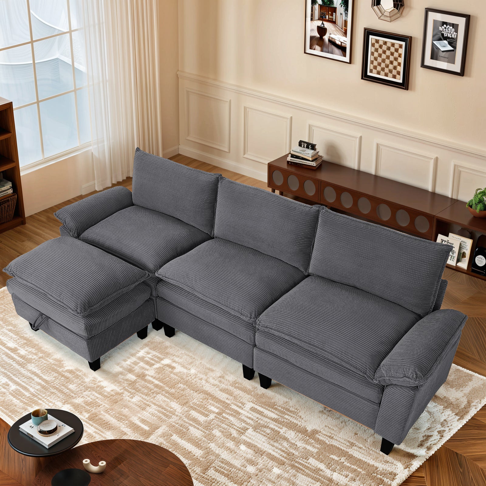 MyDepot Sectional Sofa Corduroy Cloud Couch
Gray
SPMD-2181GY-3-1