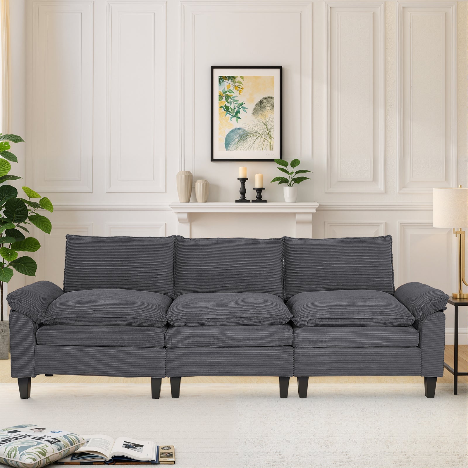 MyDepot Sectional Sofa Corduroy Cloud Couch
Gray
SPMD-2181GY-3