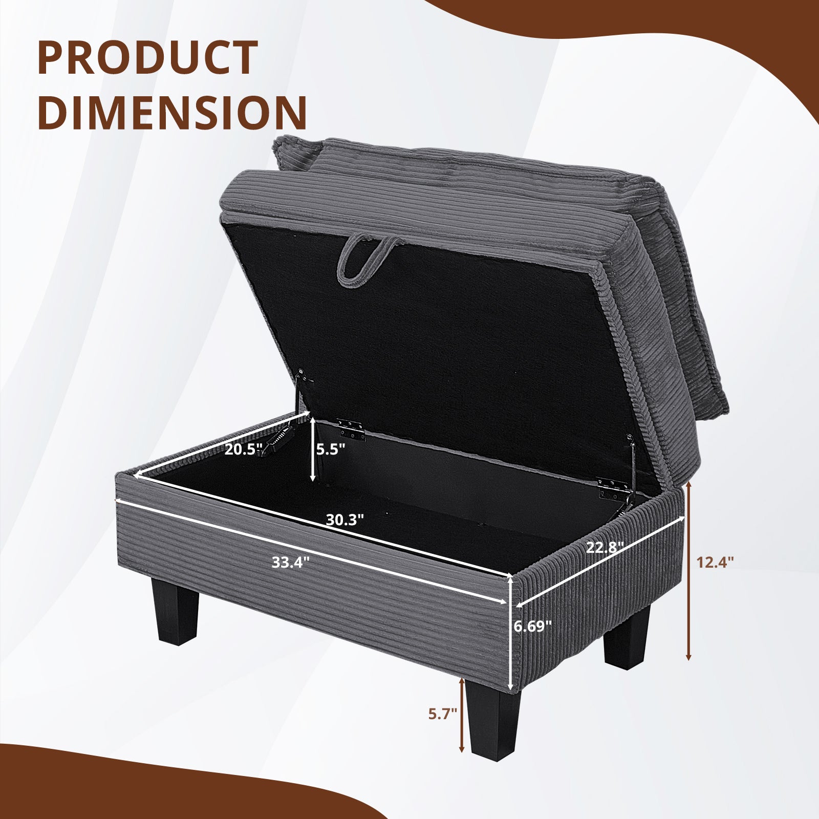 MyDepot Sectional Sofa Corduroy Cloud Couch
PRODUCT
DIMENSION