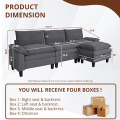 MyDepot Sectional Sofa Corduroy Cloud Couch
PRODUCT
DIMENSION
