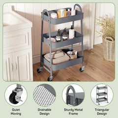 MyDepot Utility Cart 3-Tier Kitchen Storage Rack
Quiet Moving
Drainable Design
Sturdy Metal Frame
Triangular Design