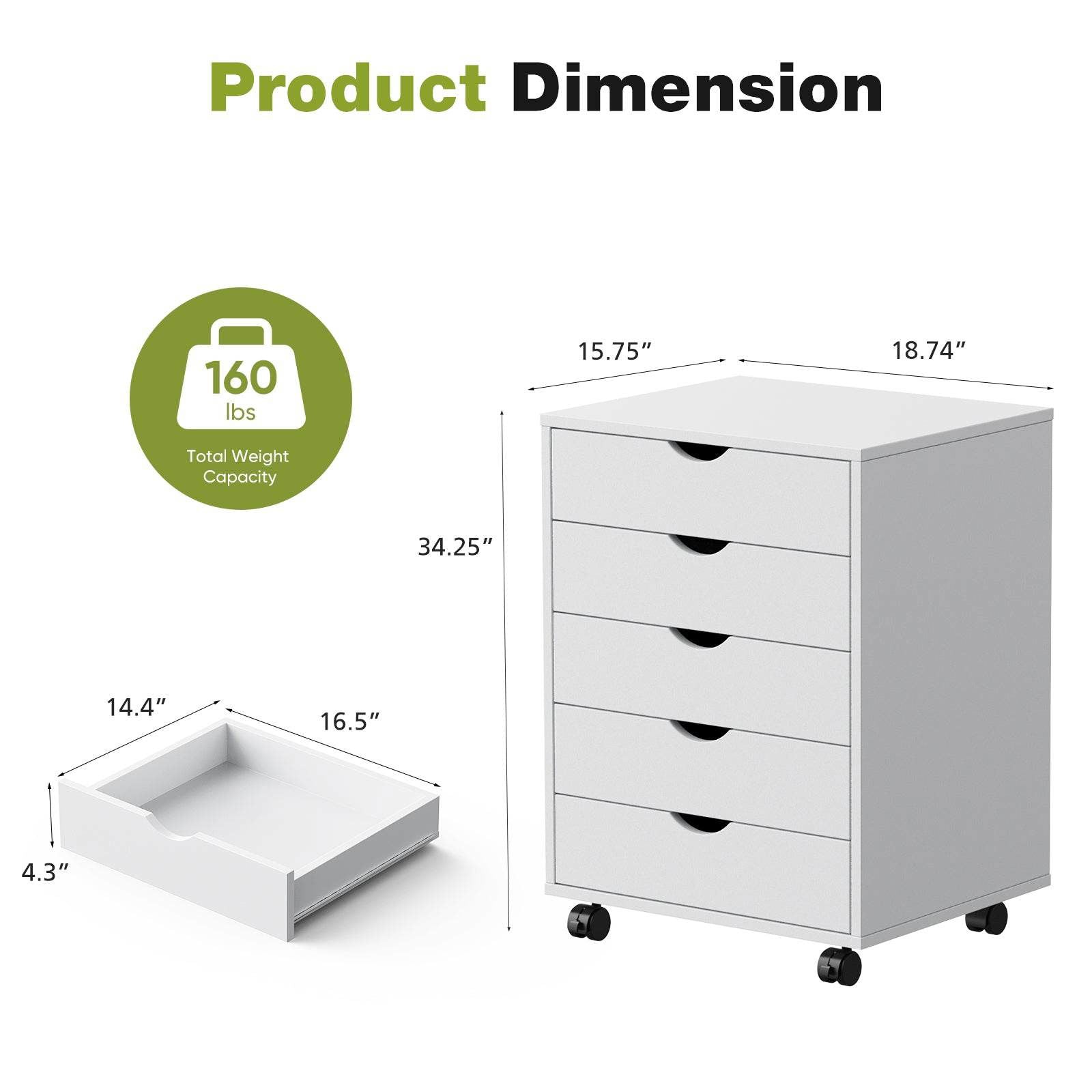 MyDepot White Panana 5/7 Drawer Chest
Product Dimension