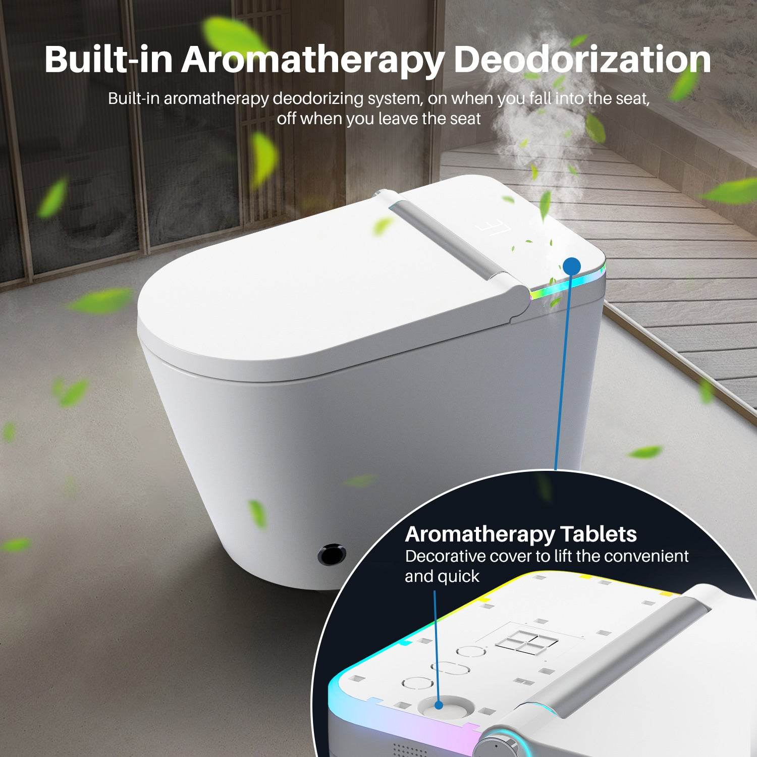 MyDepot One Piece Smart Bidet Toilet - Built-in Aromatherapy Deodorization
