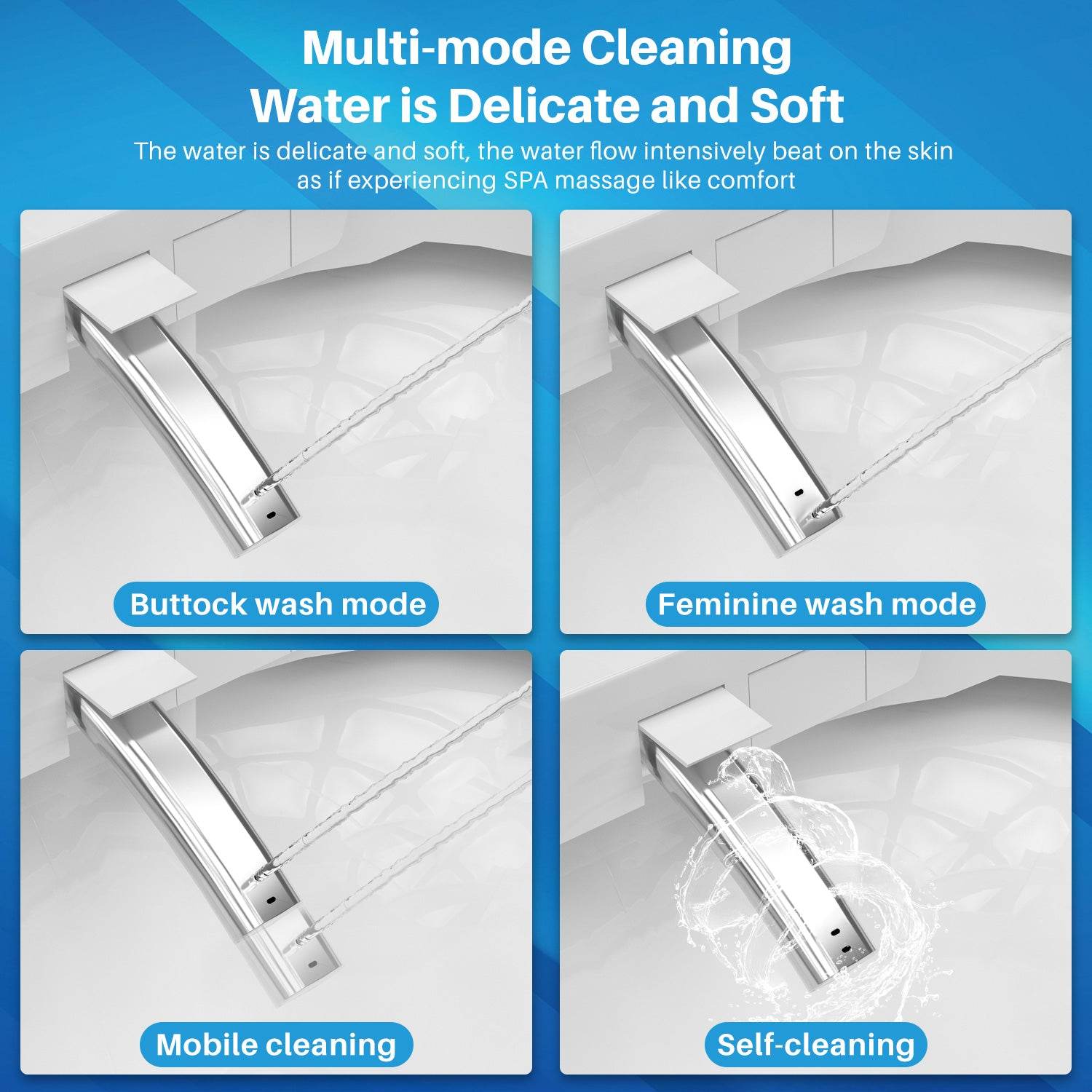 MyDepot One Piece Smart Bidet Toilet -
Multi-mode cleaningWateris Delicate and Soft