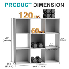 Mydepot 6 8 9 Cube Storage Organizer, Open Bookcase, Space-Saving Display Shelf with Removable Back Panels, Easy Assembly