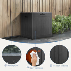 MyDepot Deck Box with 31 Gallon Capacity, Weatherproof Resin Lockable Outdoor Storage for Secure Package Deliveries and Indoor Storage in Garden or Patio, Backyard