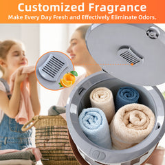 Mydepot Towel Warmer for Bathroom, 20L Towel Heater with 4 Time Settings & Auto-Off, Fast Heating Blanket Warmer for Home, Safety Child Lock and Temp-Alert Design for Towels, Bathrobes, Blankets