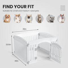 MyDepot Plastic Dog Playpen - 4-Panel 24" Expandable & Durable Pet Fence for Medium Dogs - Indoor & Outdoor Portable Puppy Playpen with Secure Locking Door