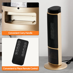 Mydepot Space Heater for Indoor Use, 23 Inch Portable Heater with Remote and Thermostat,7 Light Modes, 70°Oscillation, 12H Timer