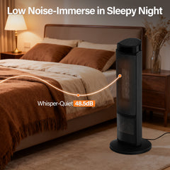 Mydepot Space Heater for Indoor Use, 23 Inch Portable Heater with Remote and Thermostat,7 Light Modes, 70°Oscillation, 12H Timer