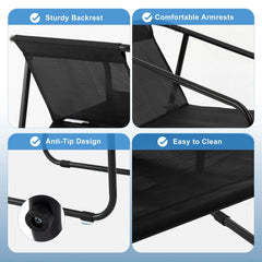 MyDepot 4-Piece Patio Furniture Set, Outdoor Bistro Conversation Set with Tempered Glass Coffee Table for Garden, Poolside, Balcony, Black