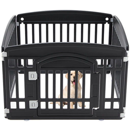 MyDepot Plastic Dog Playpen - 4-Panel 24" Expandable & Durable Pet Fence for Medium Dogs - Indoor & Outdoor Portable Puppy Playpen with Secure Locking Door