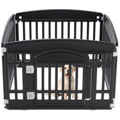 MyDepot Plastic Dog Playpen - 4-Panel 24" Expandable & Durable Pet Fence for Medium Dogs - Indoor & Outdoor Portable Puppy Playpen with Secure Locking Door