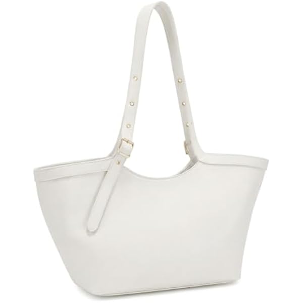 Rosvovo 2 in 1 Scoop Neck Tote | Versatile Leather Handbag, Women, Medium Size Purse, Work, Social Outings