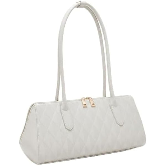 Rosvovo Top Handle Bag | Elegant White Handbag, Women, Structured Designer Inspired, Formal Events, Daily Luxury