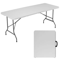 MyDepot Plastic Folding Table Outdoor Indoor Heavy Duty Portable Desk with Carrying Handle for Camping Picnic Party