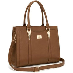 Rosvovo Crossbody Purses for Women - Structured PU Leather Satchel Handbag | Tote Shoulder Bag, Brown