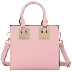 Rosvovo Square Leather Crossbody Bag for Women - Pink Mini Purse & Structured Handbag