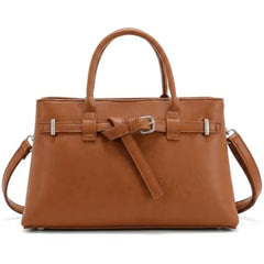 Rosvovo Leather Tote Bag for Women | Structured Laptop Bag, Professional Work Tote, Office, Teaching