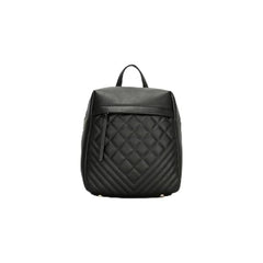 Rosvovo Quilted Mini Backpack Purse for Women, Black Leather-Like Small Travel Bag with Anti-Theft Zipper and Tassel
