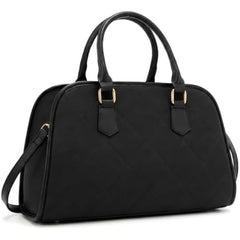 Rosvovo Crossbody Dome Satchel Handbag | Structured Black Purse, Women, Small Elegant Handbag, Daily Use, Professional Work