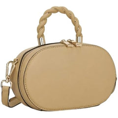 Rosvovo Mini Genuine Leather Crossbody Bag for Women - Small Tan Shoulder Bag & Designer-Inspired Handbag