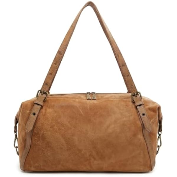 Rosvovo Premium Suede Leather Crossbody Purse for Women, Small Shoulder Bag with Adjustable Strap, Classic Brown Hobo Handbag