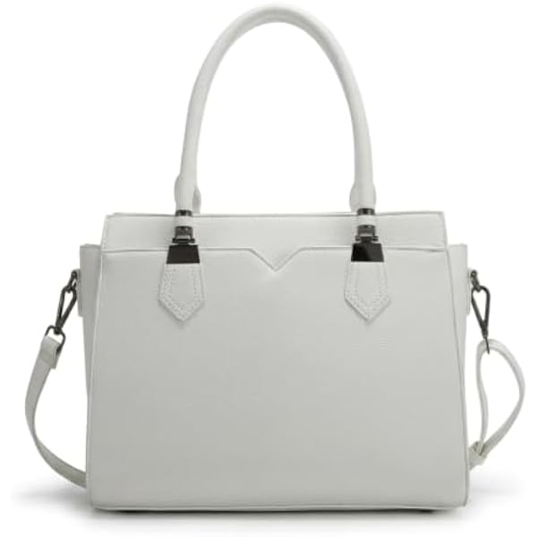 Rosvovo White Crossbody Purse for Women | Elegant Small White Handbag, Silver Hardware